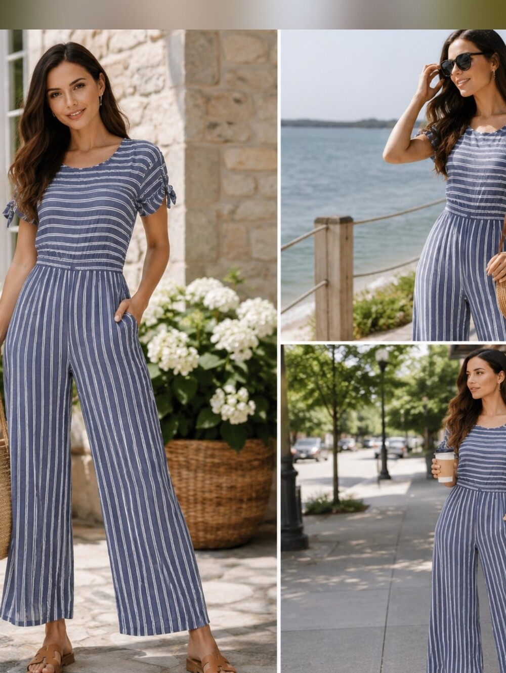 Striped Wide Leg Jumpsuit – Effortless Chic